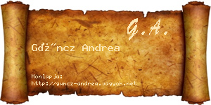 Güncz Andrea névjegykártya